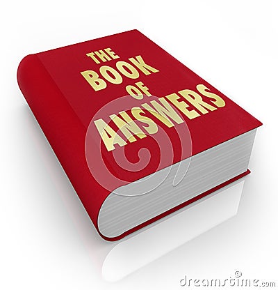 Book of Answers Wisdom Advice Help Manual Stock Photo