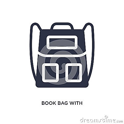 book bag with pockets icon on white background. Simple element illustration from airport terminal concept Vector Illustration