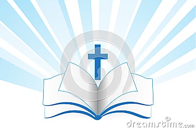 Book bible cross religion symbol logo Vector Illustration