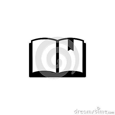 Book with Bookmark Flat Vector Icon Vector Illustration