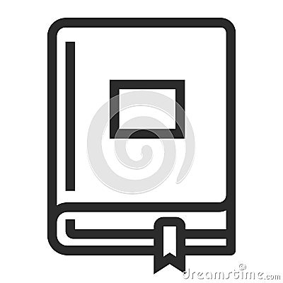 Book with a bookmark icon, study and information symbol Vector Illustration