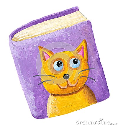 Book about cats Cartoon Illustration