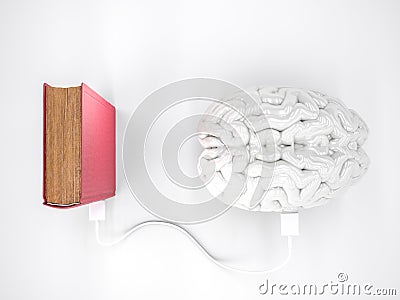 Book charging brain concept Stock Photo