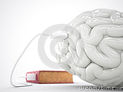 Book charging brain concept Stock Photo