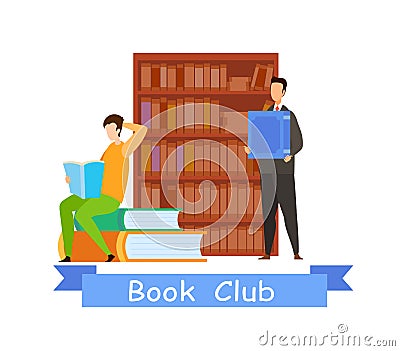 Book Club Web Banner Vector Template With Text Vector Illustration