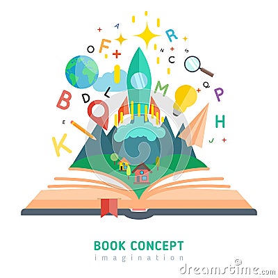 Book concept illustration Vector Illustration