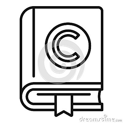 Book copywrite icon outline vector. Web design Stock Photo