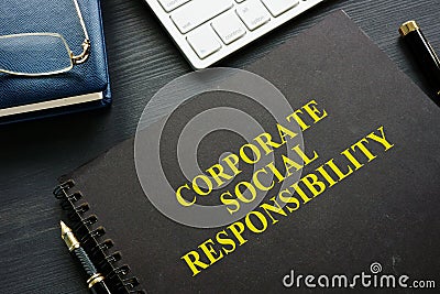 Book about Corporate social responsibility. Stock Photo