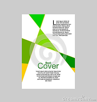 Book cover design with colored triangles Vector Illustration