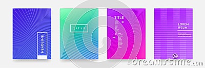 Book cover template wavy abstract pattern texture cover vector set Vector Illustration