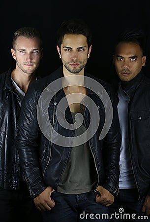 Book cover for vampire novel. three handsome vampires Stock Photo