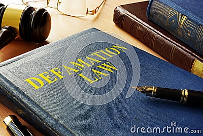 Book about Defamation Law. Stock Photo