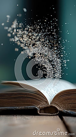 Book Digitization: transforming pages, digital data flow, educational technology, seamless integration, tech-driven Stock Photo