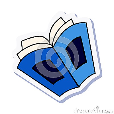 Book Doodle Sticker Vector Illustration