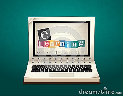 Book of elearning - Ebook learning Vector Illustration