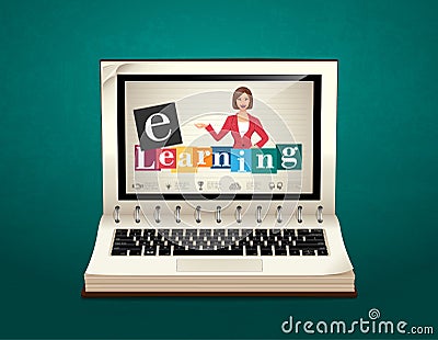 Book of elearning - Ebook learning Vector Illustration