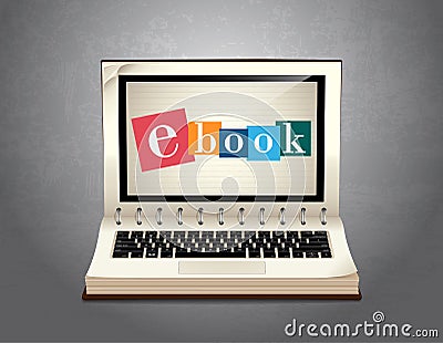 Book of elearning - Ebook learning Vector Illustration