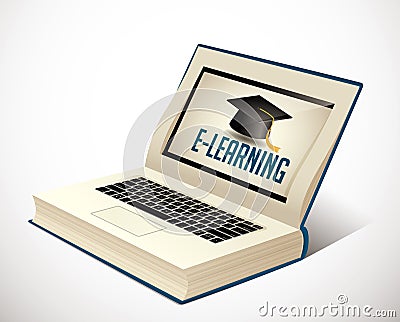Book of elearning - Ebook learning Vector Illustration