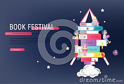 Book Festival Vector Illustration