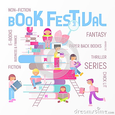 Book Festival Fair Vector Illustration