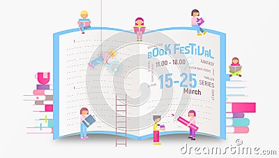 Book Festival Vector Illustration