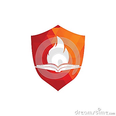 Book fire vector logo design. Vector Illustration