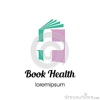 Book Health logo, icon, or symbol template design Vector Illustration