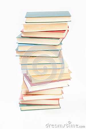 Book heap isolated Stock Photo