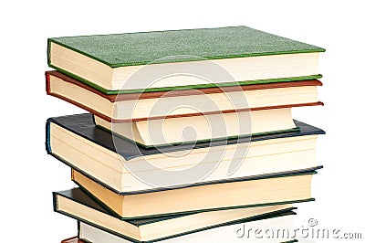 Book heap isolated on white background Stock Photo