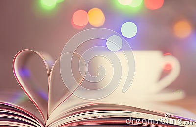 Book with heart Stock Photo