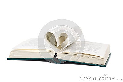 Book and heart shaped pages Stock Photo