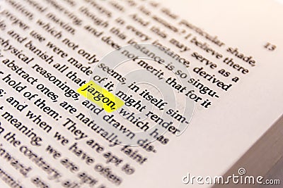 Book Highlighted Word Yellow Fluorescent Marker Paper Old Keyword Jargon Stock Photo