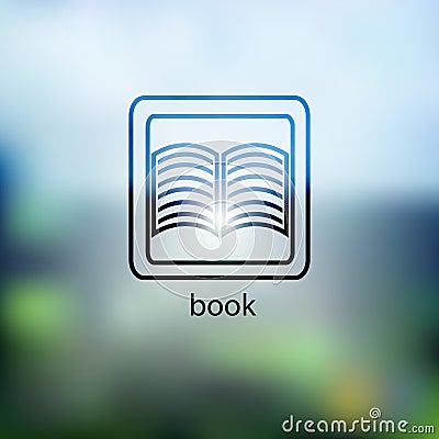 Book icon. on background blurred Stock Photo