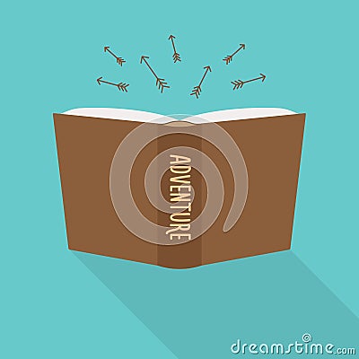 Book icon. Concept of adventure, fiction genre Vector Illustration