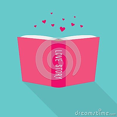 Book icon. Concept of love story, fiction genre Vector Illustration