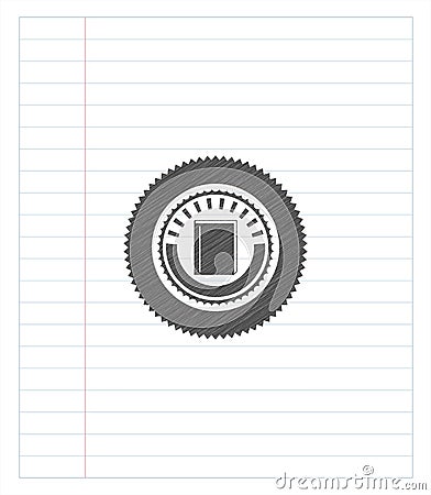 Book icon drawn in pencil. Vector Illustration. Detailed. EPS10 Vector Illustration