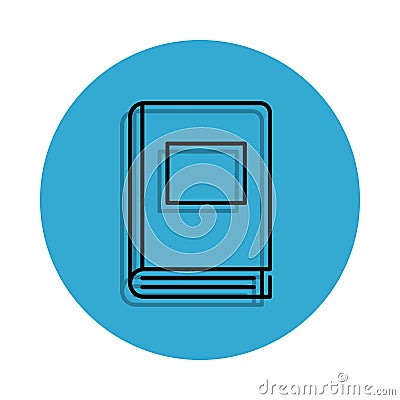 book icon. Element of school for mobile concept and web apps icon. Thin line icon with shadow in badge for website design and deve Stock Photo