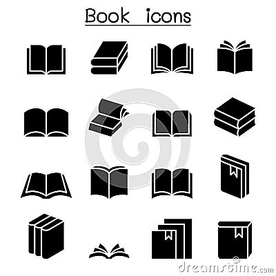 Book icon set Vector Illustration