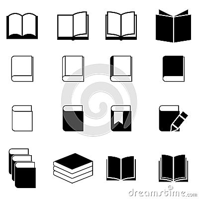 Book icon set Vector Illustration