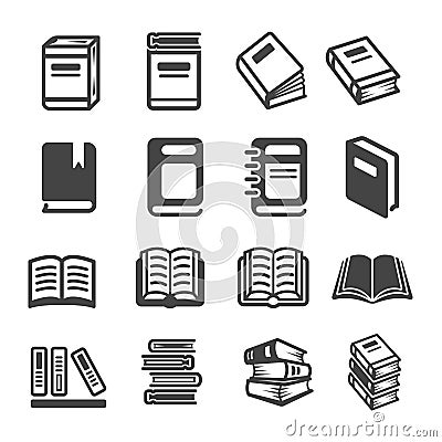 Book icon set Vector Illustration