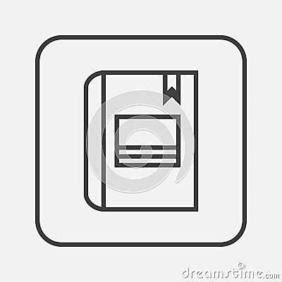 Book icon vector isolated on grey. Vector Illustration