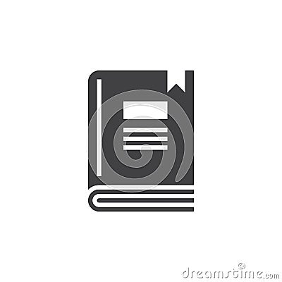 Book icon vector, solid logo, pictogram isolated on white Vector Illustration