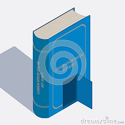 Book isometric image. Fulcolor designe elevrnt Vector Illustration