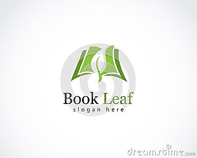 book leaf logo creative nature design concept education Stock Photo