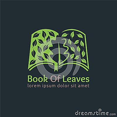 Book Leaf logo design template, easy to customize. Book of Leave Vector Illustration