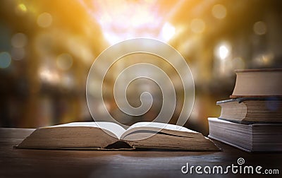 book the library room learning Book stack Education back to school concept Stock Photo