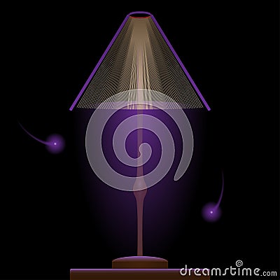 Book light, purple book with glow, purple firefly Vector Illustration