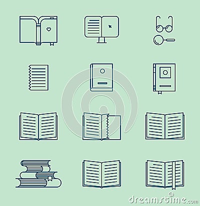 Book line icons Vector Illustration