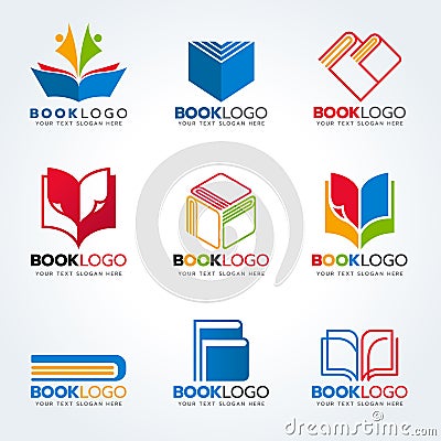 Book logo for education and business vector set design Vector Illustration