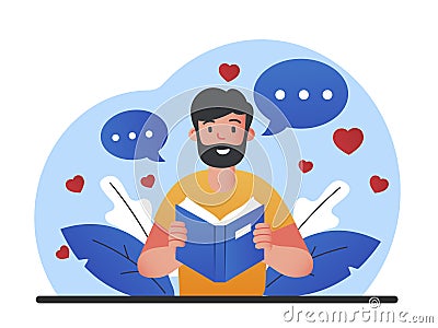 Book lover concept Vector Illustration